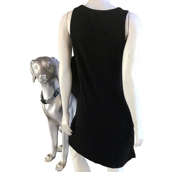 Gap Twist Front Black Sleeveless Cotton Modal Dress Women's Size Small - Picture 3 of 6